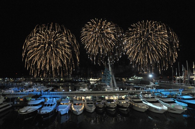 Fireworks at the Genoa International Boat Show Fireworks at the Genoa International Boat Show