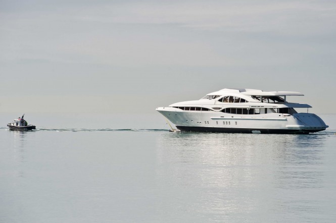 First hull of Mangusta 148’ Oceano Motor yacht by Overmarine arrives in Viareggio First hull of Mangusta 148’ Oceano Motor yacht by Overmarine arrives in Viareggio