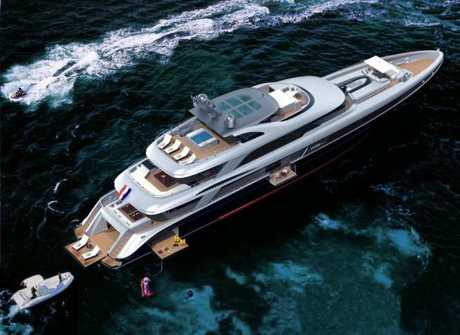50m Jongert 500 LE motor yacht Bn433 by Azure Naval Architects and Guido de Groot
