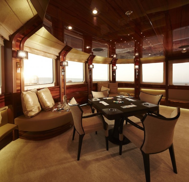 Motor yacht E&E glass bridge on the upper deck Motor yacht E&E glass bridge on the upper deck