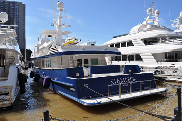 Motor yacht Stampede at Dennis Conner’s North Cove