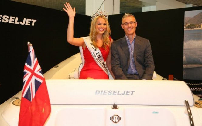 Williams Performance Tenders and Miss England launch new Dieseljet 565 superyacht tender in Cannes