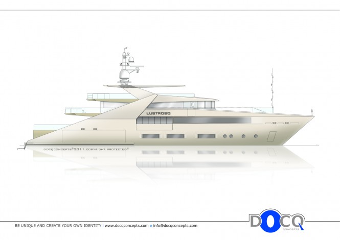 47m motor yacht Lustroso design by Docq Concepts