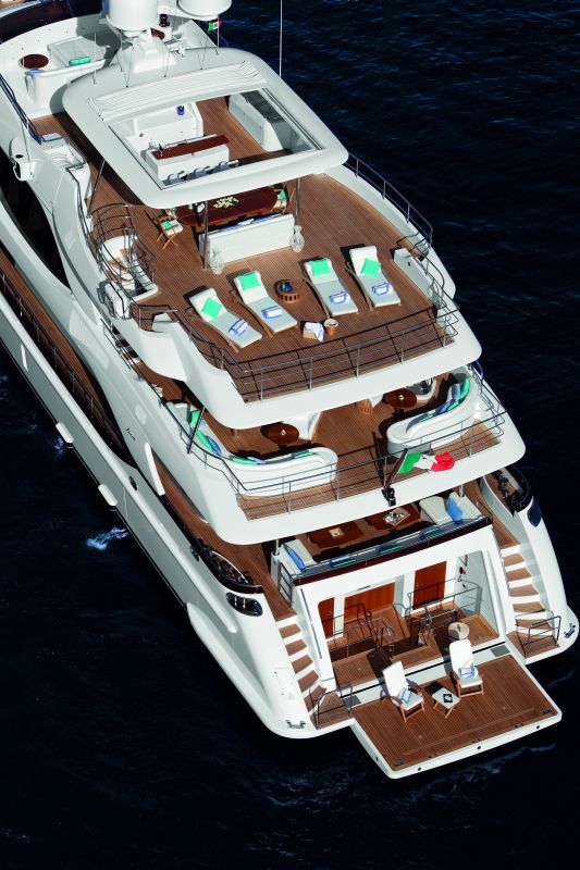Benetti 140 Crystal superyacht from above Benetti 140 Crystal superyacht from above