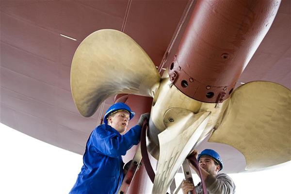 Work on the yacht Rainbow Warrior III project at Fassmer Shipyard in Berne, Germany. 