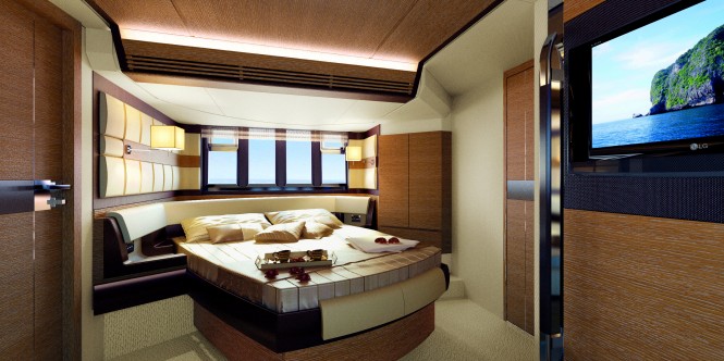 Owner suite on the Azimut 64 superyacht Owner suite on the Azimut 64 superyacht