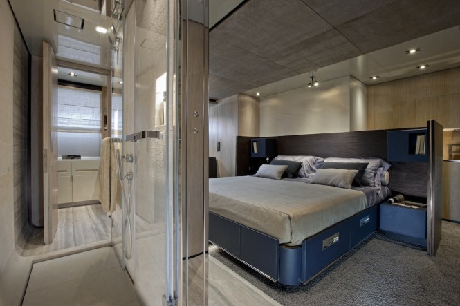 Owner's suite on board of the 2011 launched Sanlorenzo SL94 yacht Owner's suite on board of the 2011 launched Sanlorenzo SL94 yacht