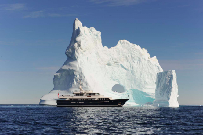 Royal Huisman 36m superyacht Arcadia travels through the Northwest Passage