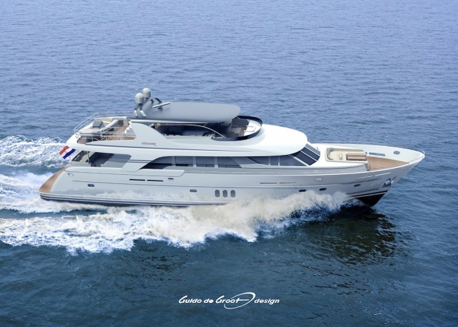 The Mulder 98 Flybridge motor yacht under construction