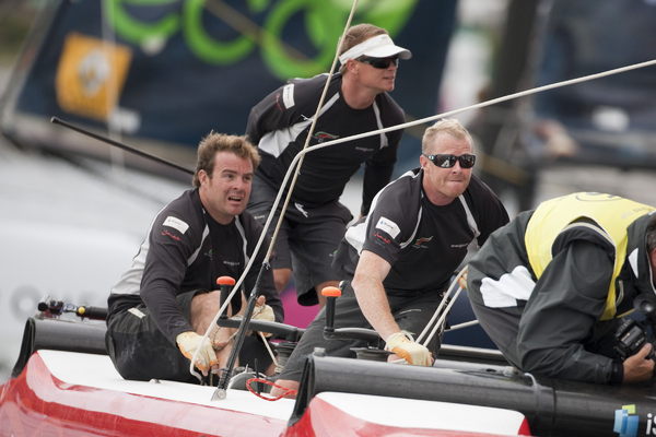 Into the endgame of the 2011 Extreme Sailing Series in Singapore Marina Bay
