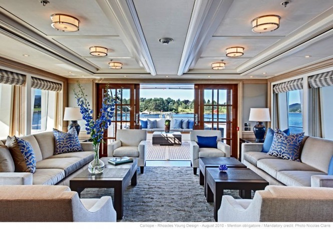 Calliope Superyacht´s luxury design by Bill Langan and Rhoades Young Design