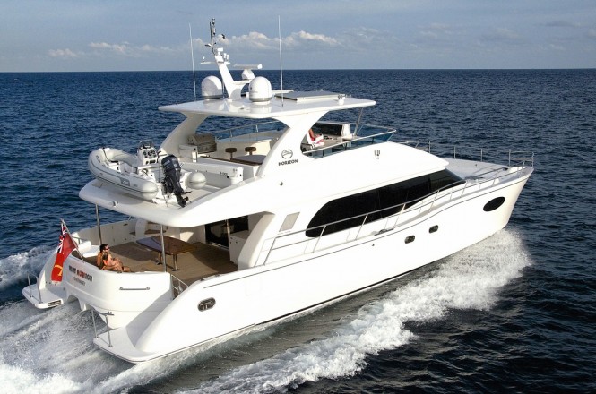 Horizon PC58 superyacht running Horizon PC58 superyacht running