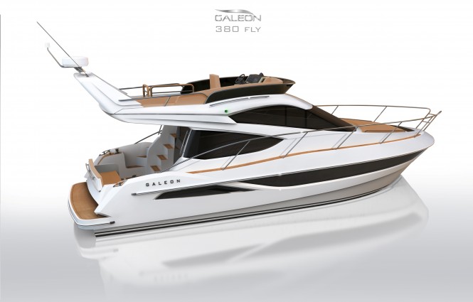 Motor yacht Galeon 380 fly - rear view Motor yacht Galeon 380 fly - rear view