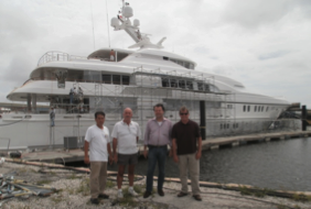 Broward Shipyard repaint motor yacht “Lime Light” (ex “Linda Lou”)