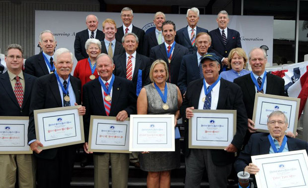 National Sailing Hall of Fame - Dennis Conner pictured above third from right with frame National Sailing Hall of Fame - Dennis Conner pictured above third from right with frame