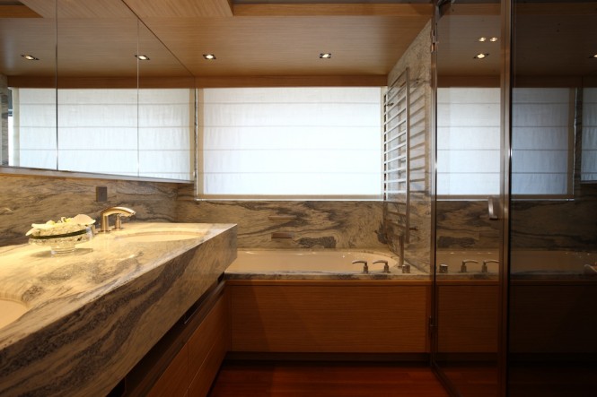 Owner Bathroom – Yacht Exuma – photo credit to Giuliano Sargentini and Michele Lombardo-M1 Media by courtesy of Perini Navi Owner Bathroom – Yacht Exuma – photo credit to Giuliano Sargentini and Michele Lombardo-M1 Media by courtesy of Perini Navi