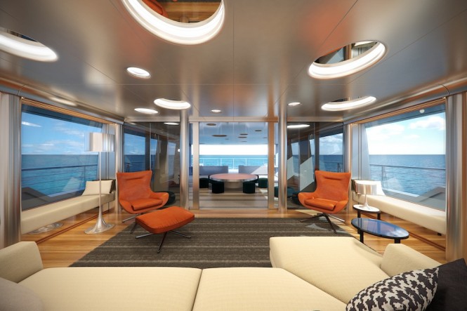 Star Fish Expedition Yacht - Owner's Aft Lounge - Aquos Series Yacht Star Fish Expedition Yacht - Owner's Aft Lounge - Aquos Series Yacht