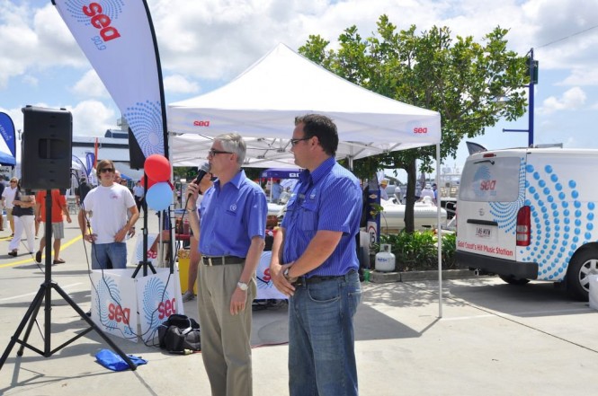 Stephen Milne and Dean Leigh-Smith at the official opening of the Expo this morning