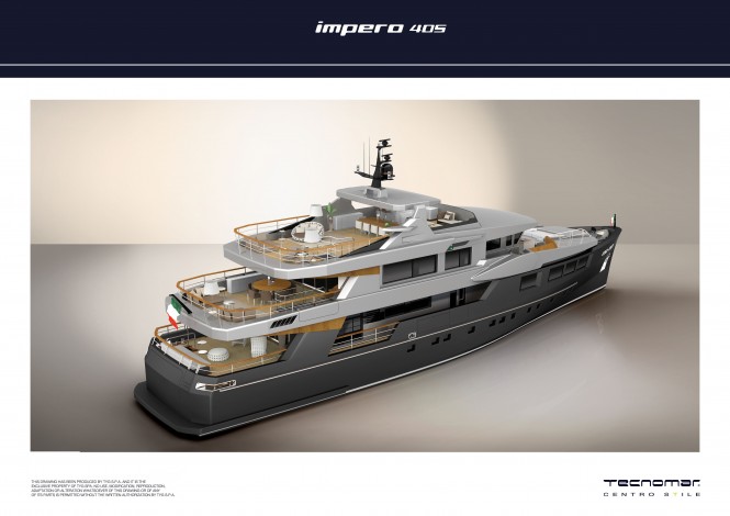 40m Tecnomar motor yacht IMPERO’s keel laid