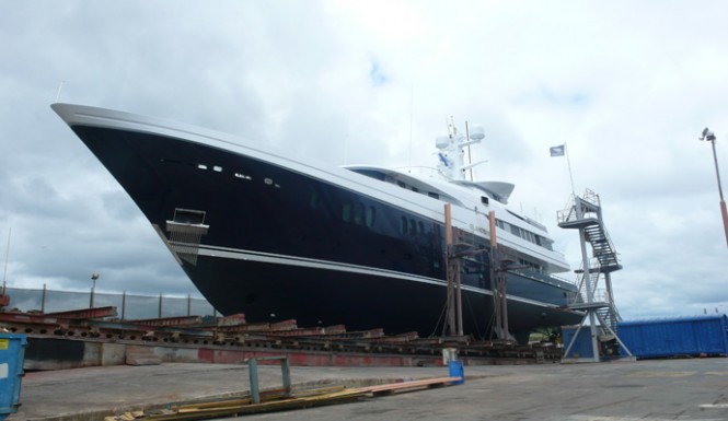 60m Elandess superyacht undergoing a refresh at IMG´s yard 60m Elandess superyacht undergoing a refresh at IMG´s yard