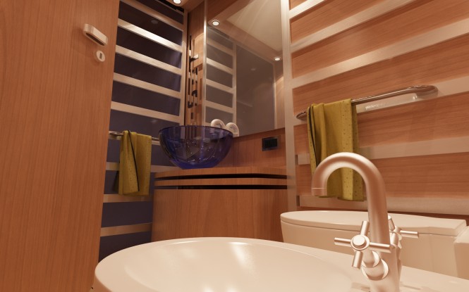 Bathroom on board Fjm Powerdesign yacht Re-Set Bathroom on board Fjm Powerdesign yacht Re-Set