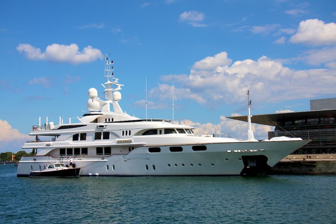 Five magnificent superyachts at the Copenhagen Harbour including Benetti charter yacht Starfire – photographed by Niels M. Knudsen