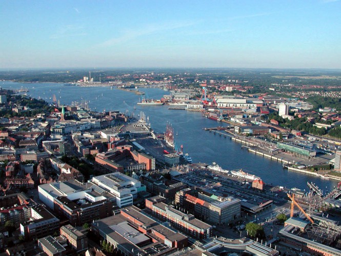 German Superyacht port KIEL hosting trimaran yachts MOD70 during the European Tour 2012
