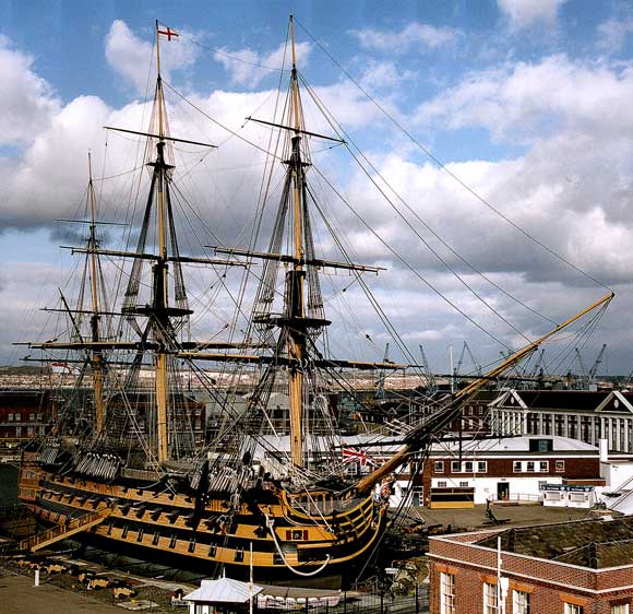 Scale HMS Victory rigging for the first time at Tullett Prebon London Boat Show