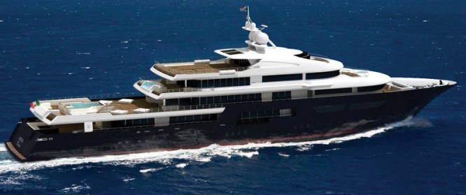 New 75m luxury motor yacht Kaiser-75 by KaiserWerft