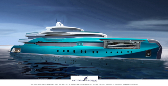 New 54m Motoryacht PRO PLUMB 540 Project by Proteksan Turquoise