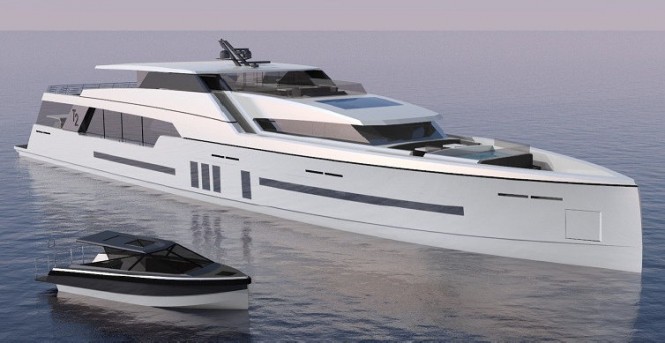 47m motor yacht and 8m superyacht tender by C.Way and Imaginocean Yacht Design