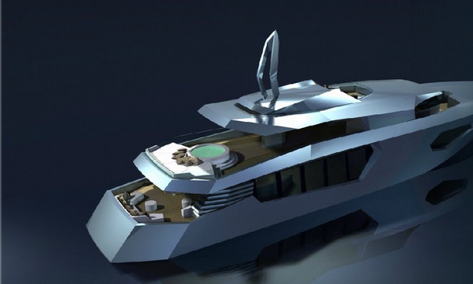 Bannenberg & Rowell RW40 Superyacht - rear view Bannenberg & Rowell RW40 Superyacht - rear view