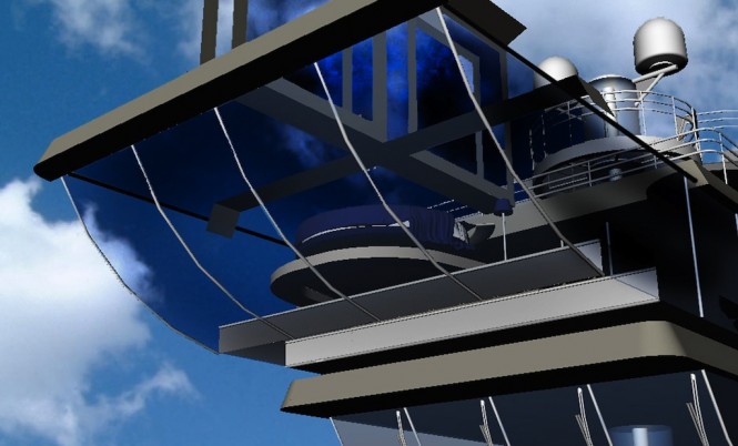 Detail of the Terraced motor yacht Detail of the Terraced motor yacht