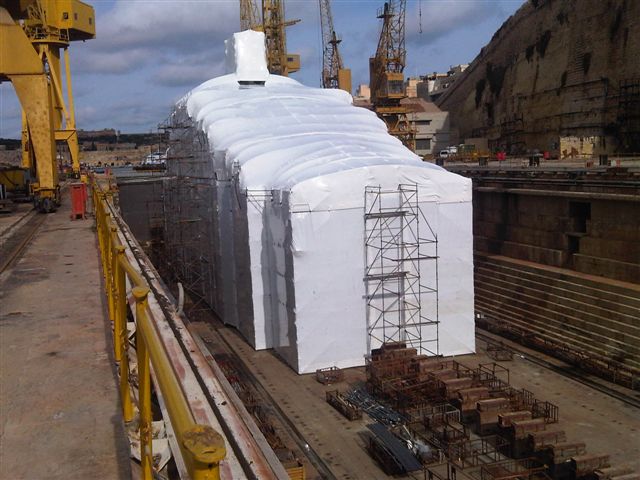Martha Ann Superyacht Undergoing Refit and Paint Job by Melita Marine 