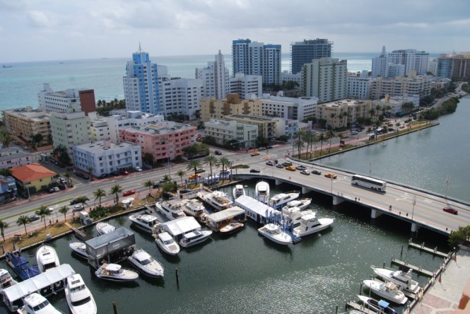 Riviera's floating display will be located at the southern most end of Collins Avenue near the road bridge Riviera's floating display will be located at the southern most end of Collins Avenue near the road bridge