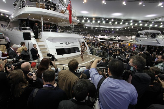 Debut of the Sunseeker 28m Motoryacht at 2012 Tullett Prebon London Boat Show – Photo Credit Sunseeker International. Debut of the Sunseeker 28m Motoryacht at 2012 Tullett Prebon London Boat Show – Photo Credit Sunseeker International.