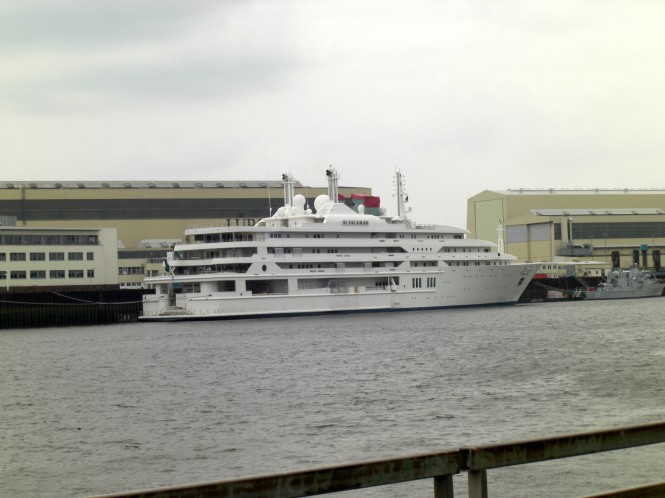 Mega Yacht AL SALAMAH at the Lurssen Shipyard in Lemwerder in 2009 - Photo courtesy of Ferdinand Rogge Mega Yacht AL SALAMAH at the Lurssen Shipyard in Lemwerder in 2009 - Photo courtesy of Ferdinand Rogge