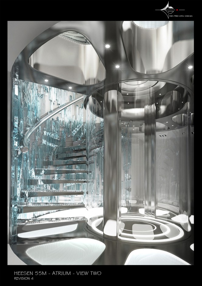 55m Heesen Quinta Essentia Yacht - Atrium - Initial concept for the project by Ken Freivokh 55m Heesen Quinta Essentia Yacht - Atrium - Initial concept for the project by Ken Freivokh