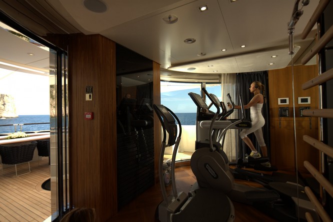 Active relaxation in the fully equipped Technogym aboard Quinta Essentia yacht by Heesen Yachts Active relaxation in the fully equipped Technogym aboard Quinta Essentia yacht by Heesen Yachts