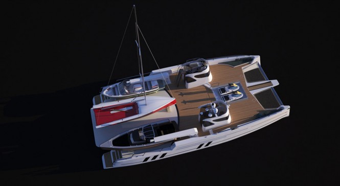 Arista Marina catamaran yacht Phantom - view from above Arista Marina catamaran yacht Phantom - view from above