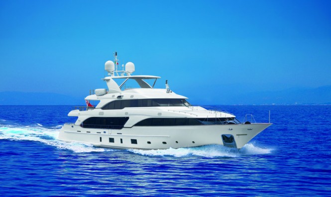 Benetti 36.90m Classic 121 Custom Luxury Yacht DOMANI on display at Miami Boat Show