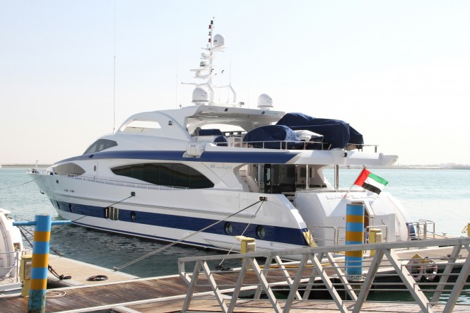 Gulf Craft Majesty 121 motor yacht at her launch. Gulf Craft Majesty 121 motor yacht at her launch.