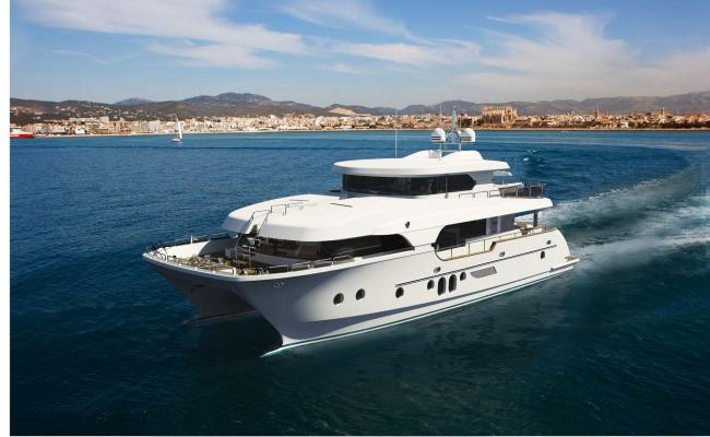 Horizon motor yacht AquaCat 80 making her debut in Australia at the 2012 Sanctuary Cove International Boat Show