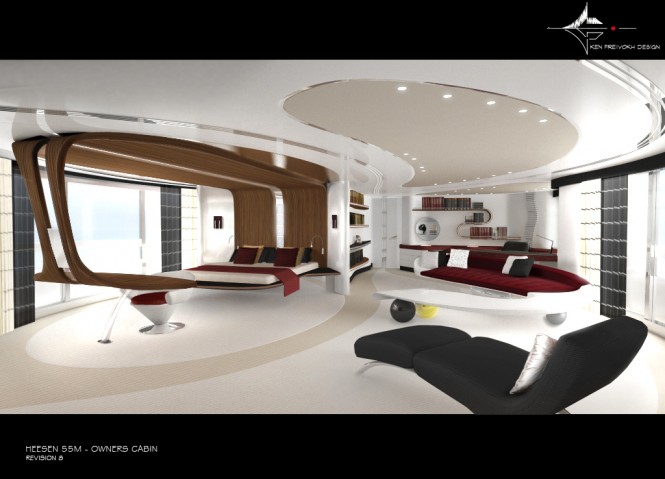 Initial concept for the Owner's cabin by Ken Freivokh - Heesen Motor Yacht Quinta Essentia Initial concept for the Owner's cabin by Ken Freivokh - Heesen Motor Yacht Quinta Essentia