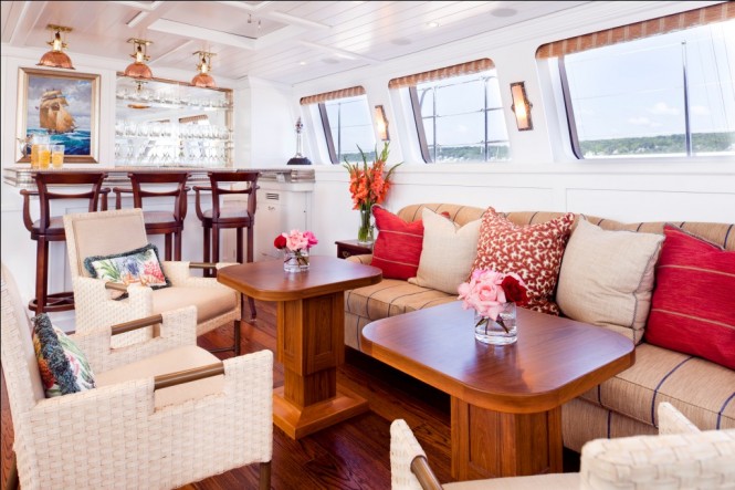 Interior of the Pendennis sailing yacht Christopher - Credit Cory Silken Interior of the Pendennis sailing yacht Christopher - Credit Cory Silken