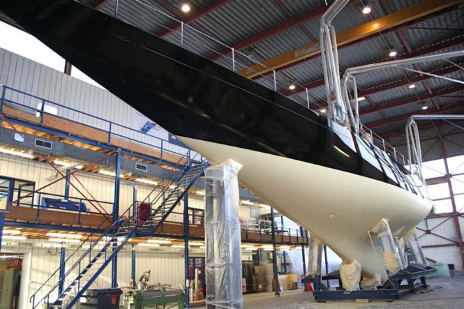 J-Class 40m super yacht RAINBOW JH2 due to be launched by Holland Yachtbouw mid February