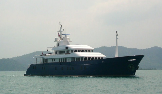 Narasaki 50m motor yacht Northern Sun (ex Hokko Maru, Northern Light) on display at Hainan Rendez-Vous 2012