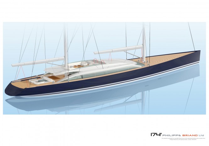 Phillipe Briand designed 174´ Flybridge Ketch Sailing Yacht
