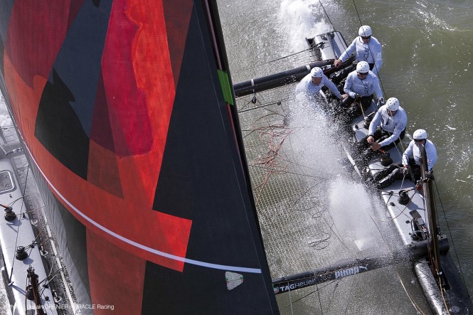 The First America´s Cup catamaran yacht AC72 due to be launched in July