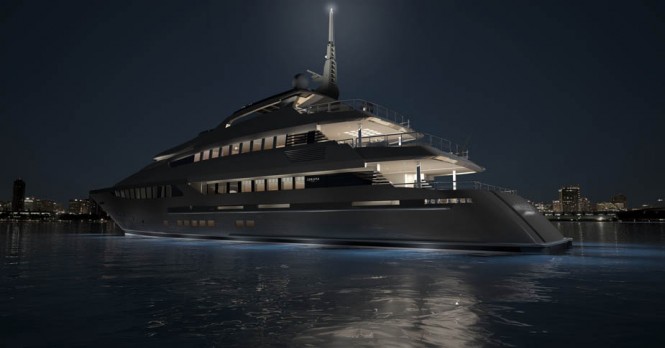 The luxury yacht Soraya 46 by night The luxury yacht Soraya 46 by night